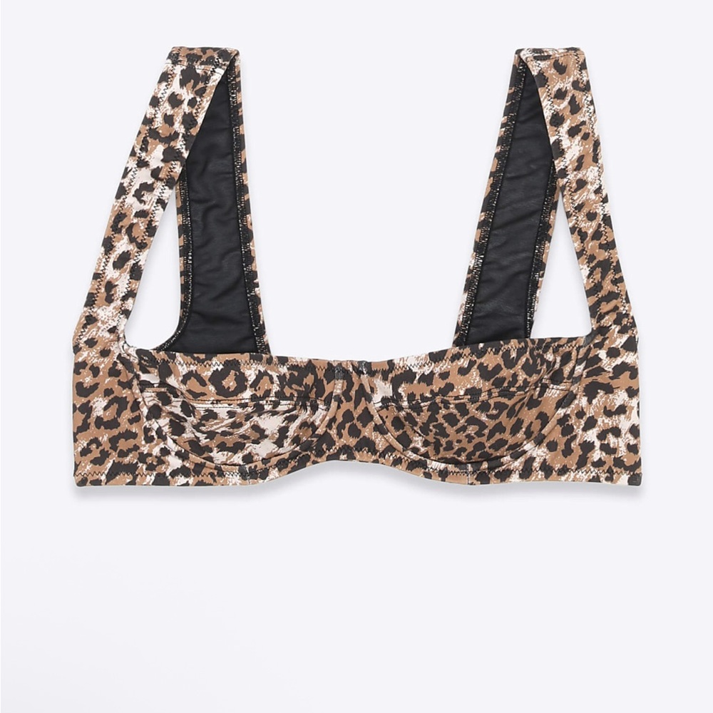 Ragdoll Los Angeles Brown Leopard Print Bikini Bralette Top